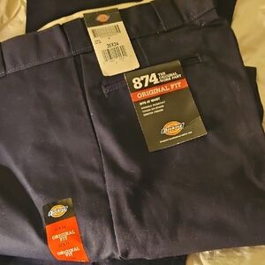 Dickies Men's 874 Original Fit Dark Blue Chinos. 2 Pair Size 36x34